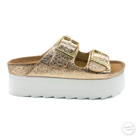 Sandalo platform oro donna Colors of California