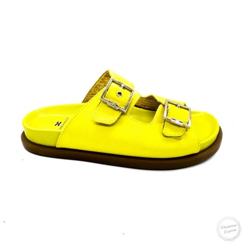 Sandalo slide con fibbia giallo bambina Elisabetta Franchi