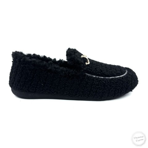 Pantofola nera teddy donna Grunland