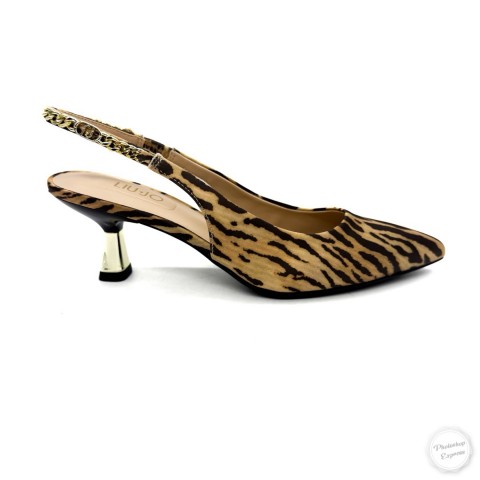 Sling back marrone leopardato donna LIU JO