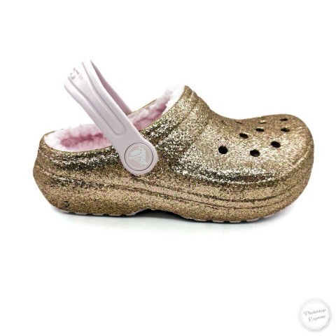 Classic lined glitter clog oro bambina Crocs