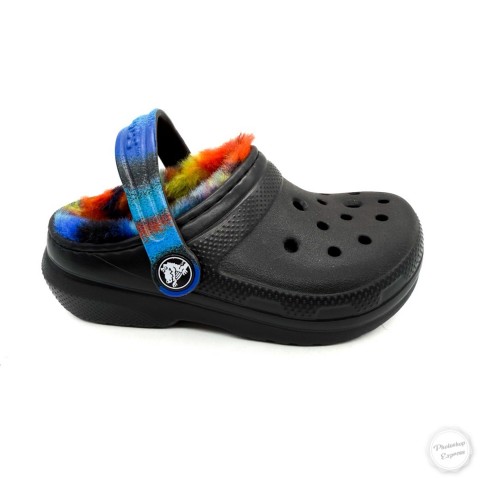 Classic lined spray nera bambino Crocs