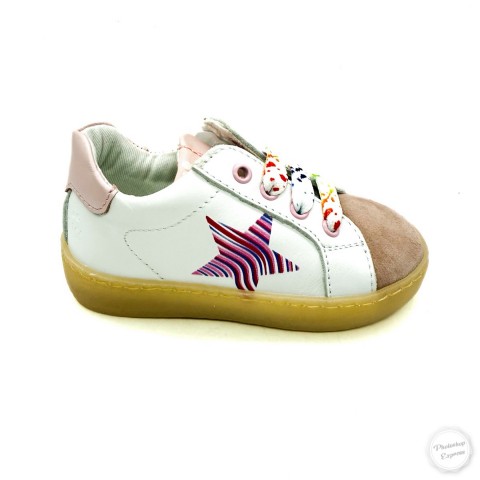 Sneaker bianca rosa bambina Walkey